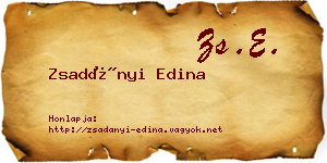 Zsadányi Edina névjegykártya